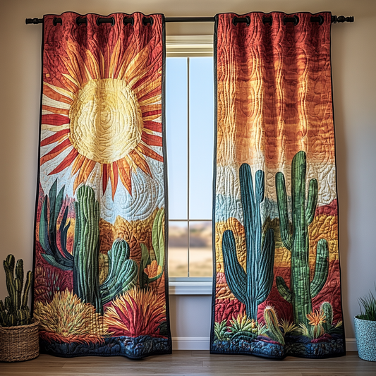 Cactus Horizon Quilted Curtains NCU0DDK1783