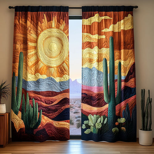 Cactus Horizon Quilted Curtains NCU0DDK2081