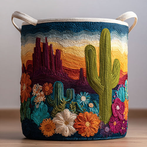 Cactus Horizon Quilted Laundry Basket NCU0DDK2028