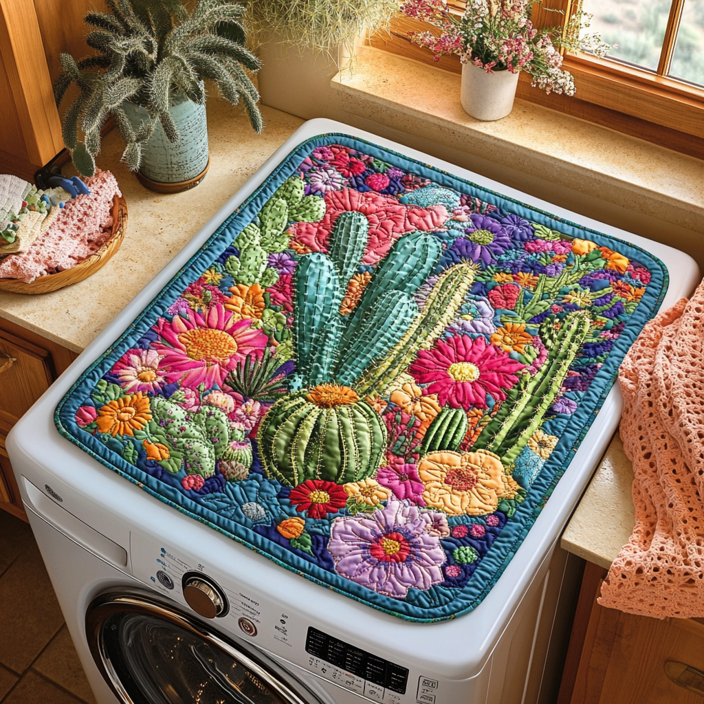 Cactus Horizon Quilted Washer and Dryer Cover NCU0DDK1291