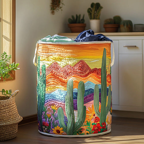 Cactus Landscape Quilted Laundry Basket NCU0PVL562