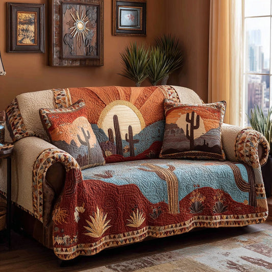 Cactus Oasis Quilted Sofa Cover NCU0DV1790