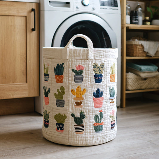 Cactus Planter Pop Quilted Laundry Basket NCU0HNH733