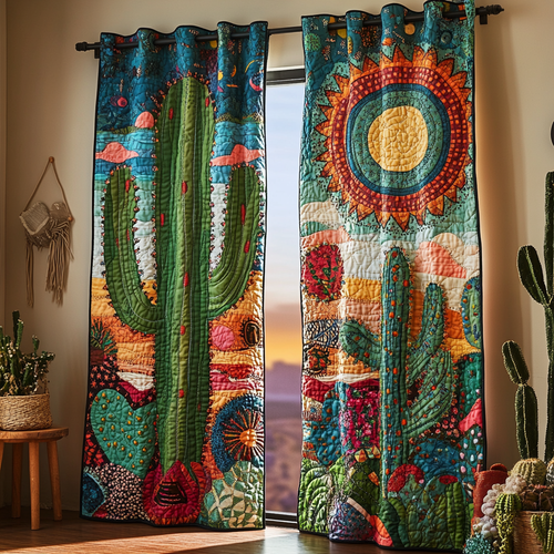Cactus Spirit Quilted Curtains NCU0DDK1785