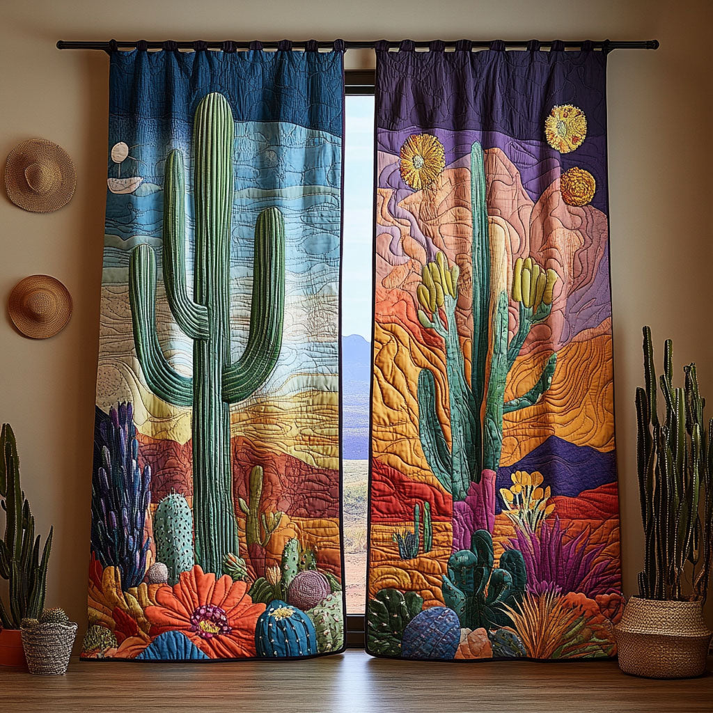 Cactus Spirit Quilted Curtains NCU0DDK2083