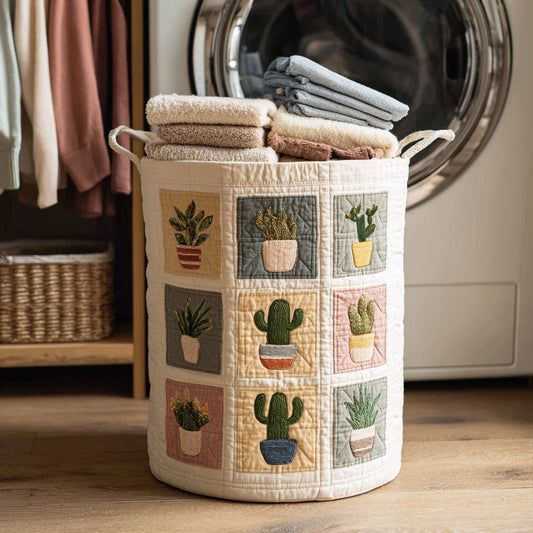 Cactus Sunny Quilted Laundry Basket NCU0HNH736