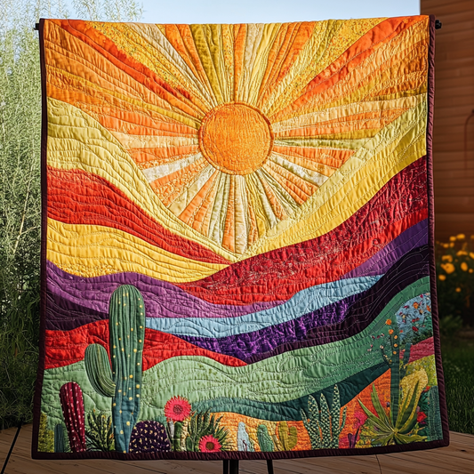 Cactus Sunset Quilted Blanket NCU0NVH108