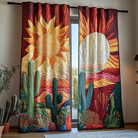 Cactus Sunset Quilted Curtains NCU0DDK1784