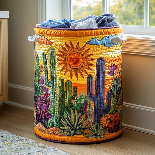 Cactus Sunset Quilted Laundry Basket NCU0DDK1292