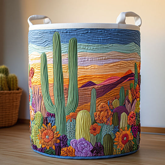 Cactus Sunset Quilted Laundry Basket NCU0DDK2029