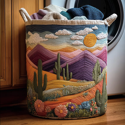 Cactus Sunset Quilted Laundry Basket NCU0TH2975