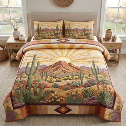 Cactus Trail 3-Piece Quilted Bedding Set NCU0NTD1988