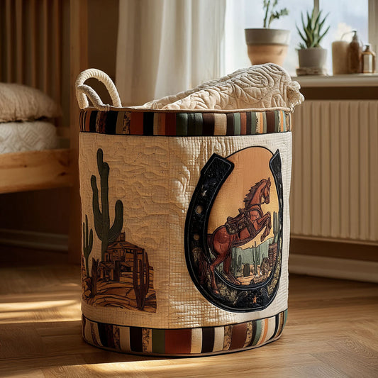 Cactus Trail Gallop Quilted Laundry Basket NCU0PTT2728
