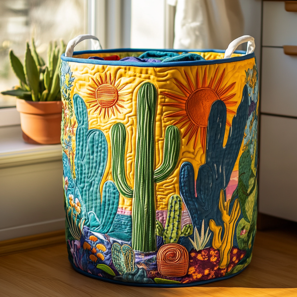 Cactus Trail Quilted Laundry Basket NCU0DDK772