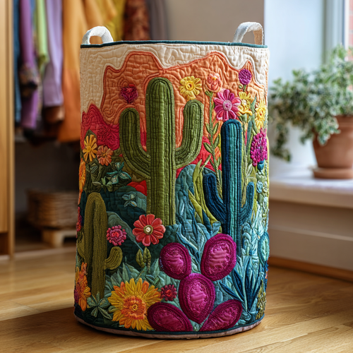 Cactus Valley Quilted Laundry Basket NCU0DDK1289