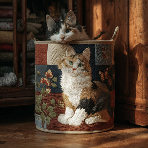 Calico Bloom Quilted Laundry Basket NCU0PTT1982