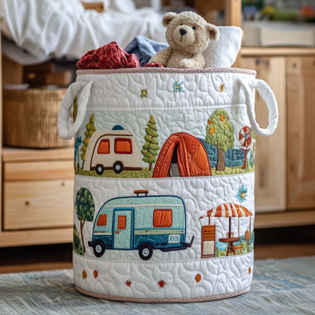 Camper Nights Quilted Laundry Basket NCU0NNT1477