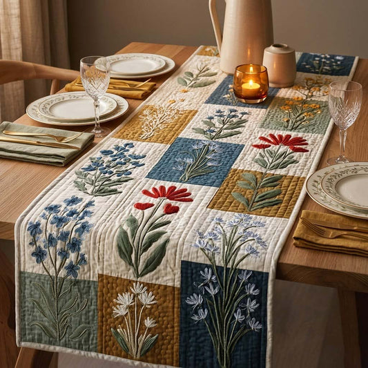 Candlelit Botanicals Quilted Table Runner NCU0DQQ0576