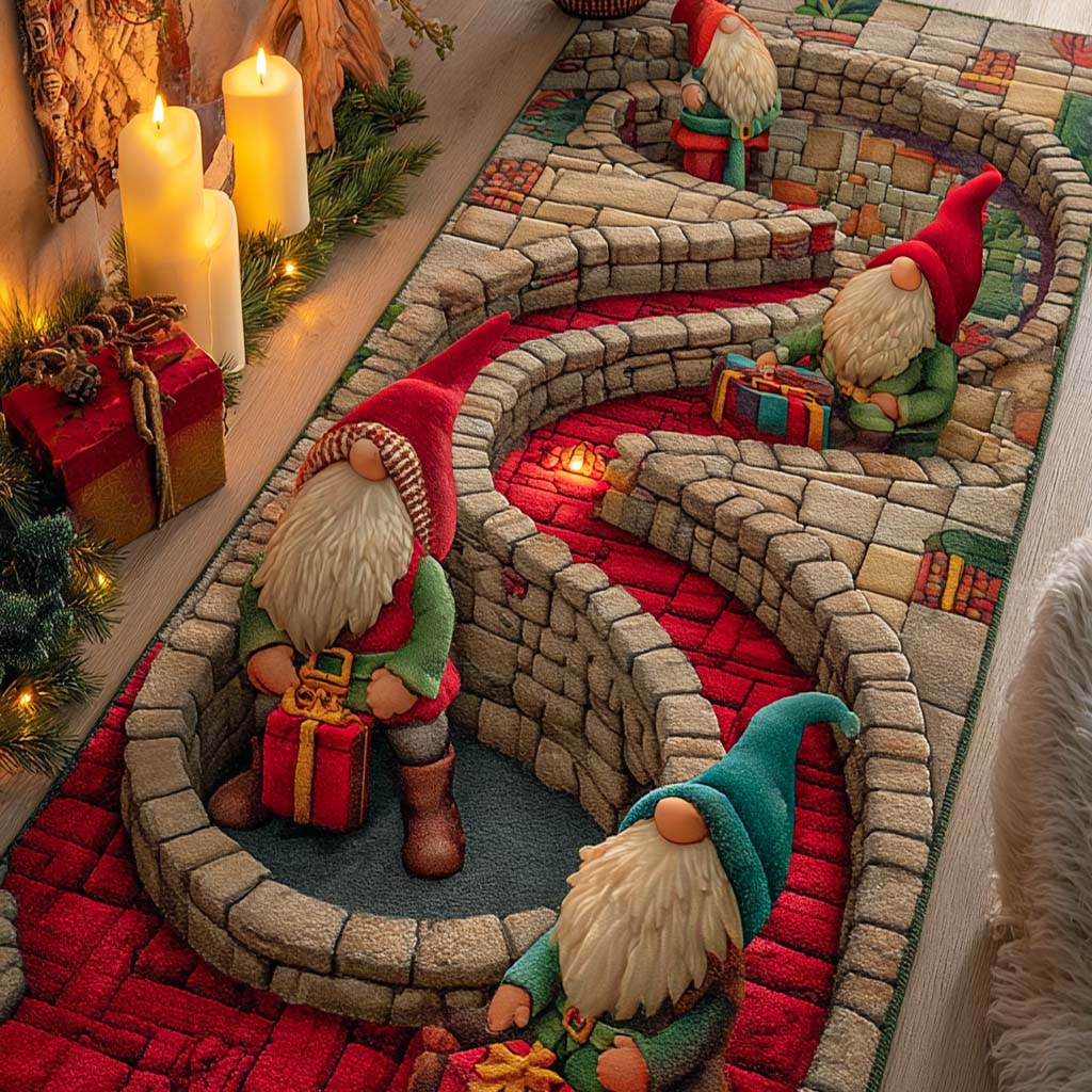 Candlelit Gnome Spiral Runner Carpet NCU0XD1541