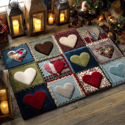 Candlelit Patch Hearts Area Rug NCU0NXD1227