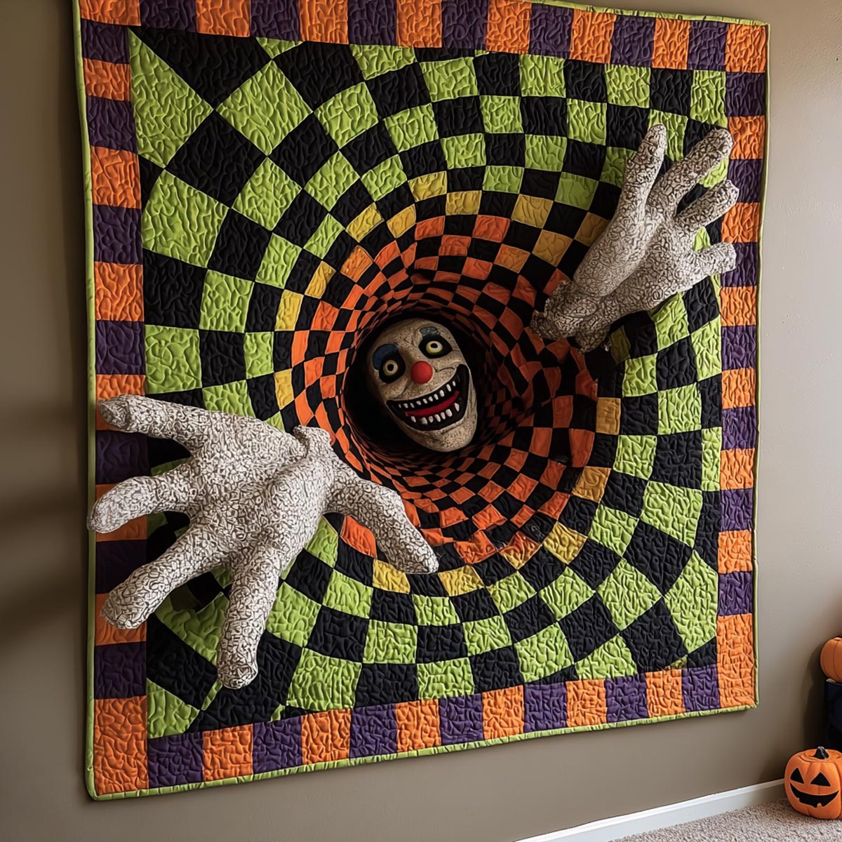 Candy Clown Hollow Art Quilt Hanging NCU0DV2228