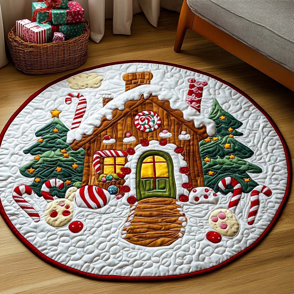 Candy Cottage Charm Quilted Round Mat NCU0NT1239
