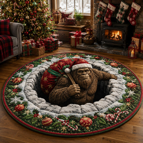 Candy Ornament Bigfoot Quilted Round Mat NCU0HNH1259