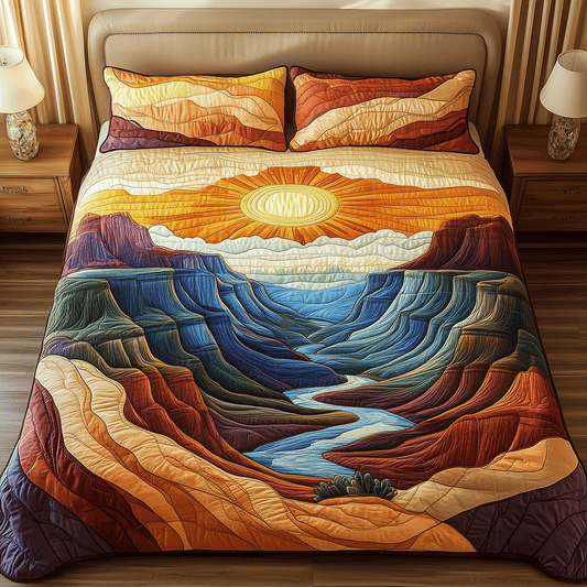 Canyon Sunrise 3-Piece Quilted Bedding Set NCU0TH2429