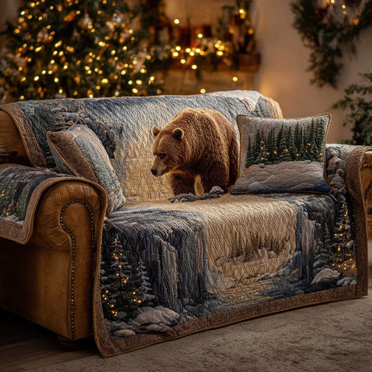 Canyon Bear Quilted Sofa Cover NCU0HNH721