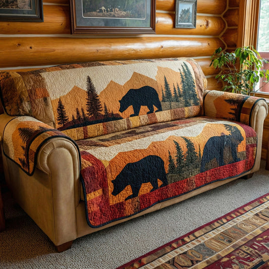 Canyon Bear Quilted Sofa Cover NCU0LDH612