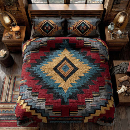 Canyon Diamond Weave 3-Piece Quilted Bedding Set NCU0NXD1088