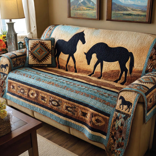 Canyon Horse Trail Quilted Sofa Cover NCU0LDH769