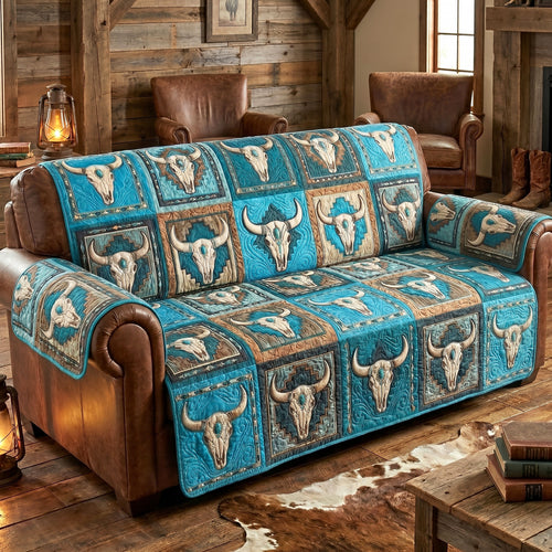 Canyon Longhorn Quilted Sofa Cover NCU0NTV1120