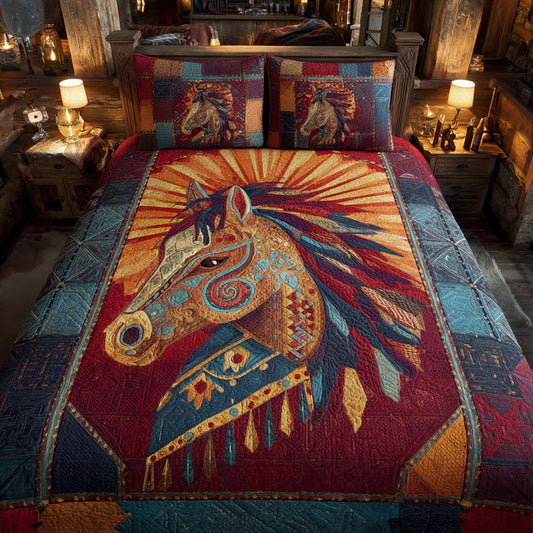 Canyon Spirit Totem 3-Piece Quilted Bedding Set NCU0NXD1083