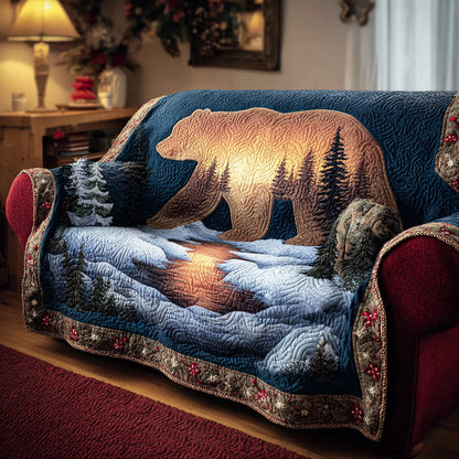 Canyon Trail Bear Quilted Sofa Cover NCU0NTD997