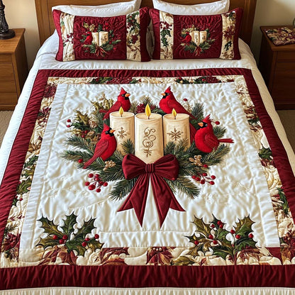 Cardinal Glow 3-Piece Quilted Bedding Set NCU0NNT057