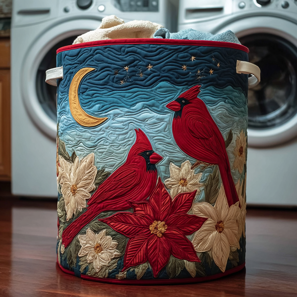 Quilted Laundry Basket Cardinal Pair main image 0