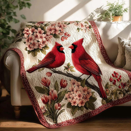 Cardinal Blossom Quilted Blanket NCU0DQQ0154