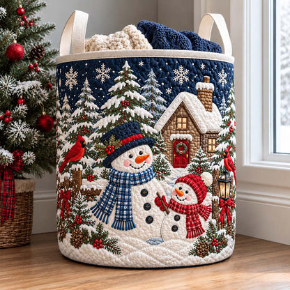 Cardinal Cottage Snowman Quilted Laundry Basket NCU0HNH1357