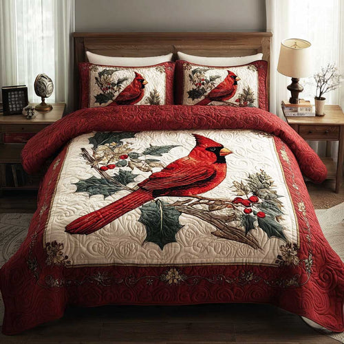 Cardinal Cozy Nest 3-Piece Quilted Bedding Set NCU0HTT077