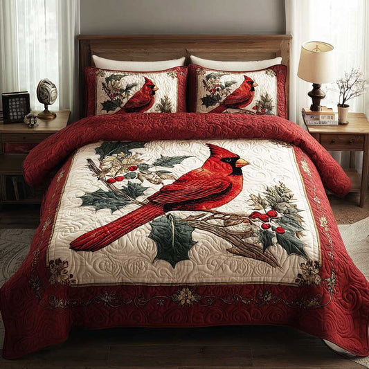 Cardinal Cozy Nest 3-Piece Quilted Bedding Set NCU0HTT077