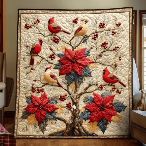 Cardinal Family Quilted Blanket NCU0DV1145