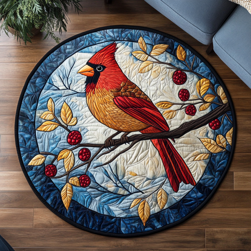 Cardinal Grace Quilted Round Mat NCU0DK1079