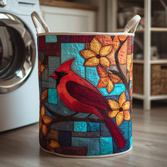 Cardinal Snow Perch Quilted Laundry Basket NCU0NTD874