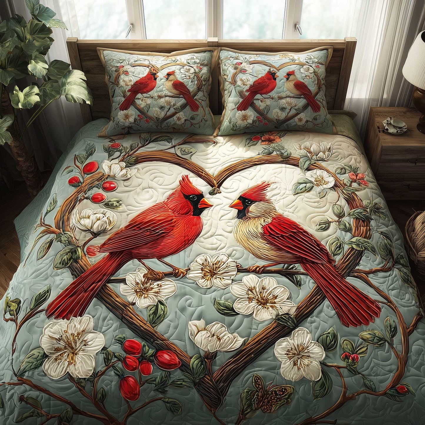 Cardinal Spirit 3-Piece Quilted Bedding Set NCU0HTT079