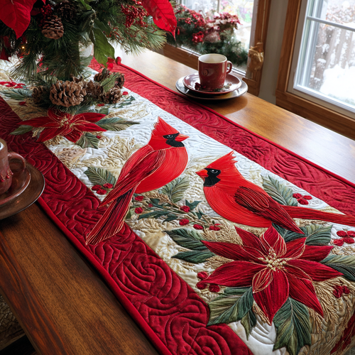 Cardinal Whisper Quilted Table Runner NCU0DDK1540