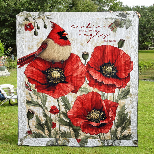 Cardinals Appear When Angels Are Near Art Quilt Hanging NCU0TL1056