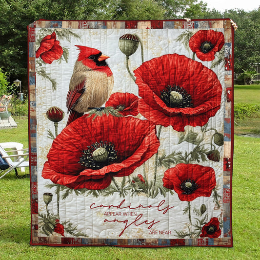 Cardinals Appear When Angels Are Near Art Quilt Hanging NCU0TL1057