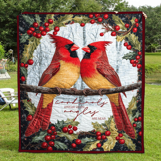 Cardinals Appear When Angels Are Near Art Quilt Hanging NCU0TL1058