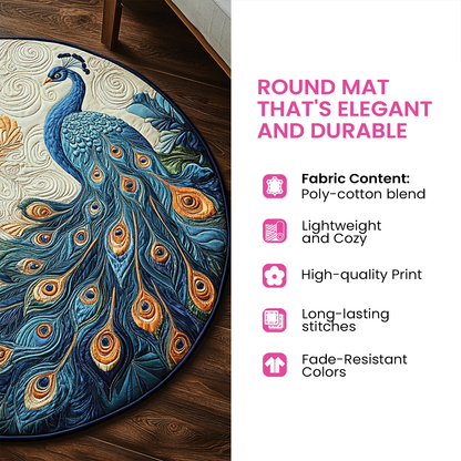 Coastal Turtle Drift Quilted Round Mat NCU0DK1146